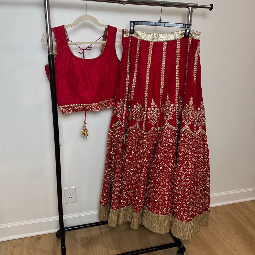 Red and Gold Lehenga